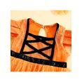 thumbnail image 5 of Bagilaanoe Toddler Baby Girl Halloween Dress Headband Hollow Mesh Sleeve Glitter Square Neck Tutu Party Dresses, 5 of 9