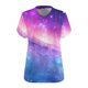 thumbnail image 4 of Fiudx Liquidación de Ahorros de Verano Camiseta de Manga Corta con Cuello En V Astral y Estampado de Galaxia Informal a La Moda para Mujer, 4 of 5