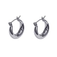 thumbnail image 2 of Silver Plated Hypoallergenic Chunky Hoop Earrings for Women, Thick Wide Small Earrings Gift for Mom, 2 of 7