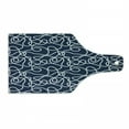 thumbnail image 1 of Navy Cutting Board, Under the Sea Atlantic Ocean Inspired Tangled Boat Ship Marine Ropes Image, Tempered Glass Cutting and Serving Board, Wine Bottle Shape, Navy Blue and White, by Ambesonne, 1 of 1