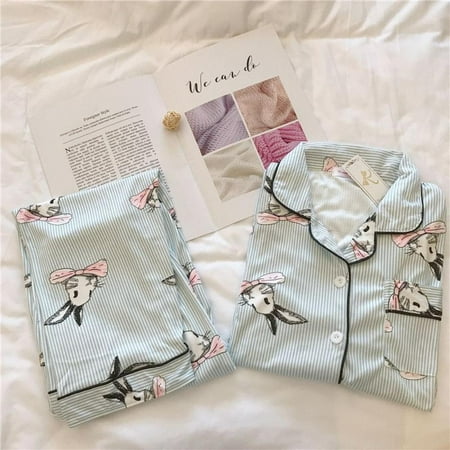 

Pajamas Set Long Sleeve Sleepwear Womens Button Down Nightwear Soft Pj Lounge Sets