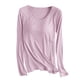 thumbnail image 2 of Pijama de manga larga para mujer, ropa de casa de color con almohadillas para el pecho, camiseta de manga larga, cómoda base para uso externo, pijama de modal de cuello redondo para mujer., 2 of 3