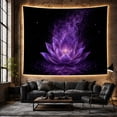 thumbnail image 6 of Luminous Purple Lotus in Starry Night Sky Mystical Celestial Art for Meditation Enthusiasts Ethereal Space Decor Housewarming Gift Tapestry Wall Hanging for Bedroom and Living Room, 6 of 7