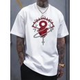 thumbnail image 1 of Camiseta de algodón con estampado de ojos, corazones y cadenas para hombre. Manga corta. Camiseta de verano novedosa y deportiva., 1 of 5