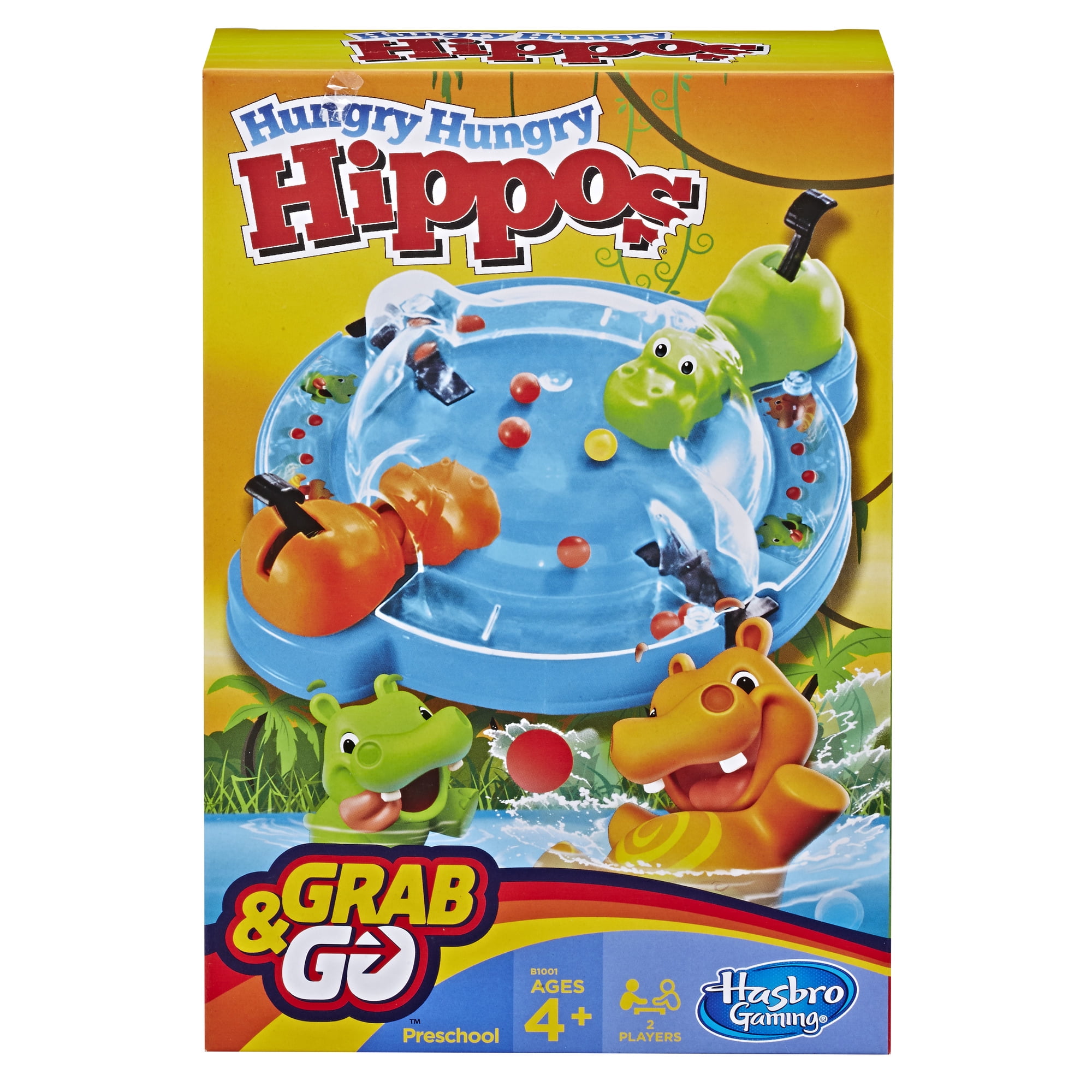 Includes 2 Chomping Hippos Elefun & Friends Hungry Hungry Hippos Grab & Go Game 
