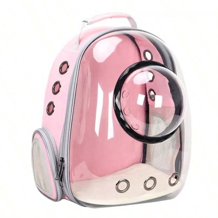 YFLXDMLYYSC Pink Pet Space Capsule Backpack Small To Medium-Sized Cat Puppy Or Rabbit Carrying Bag Transparent Breathable Heat-Resistant and Waterproof