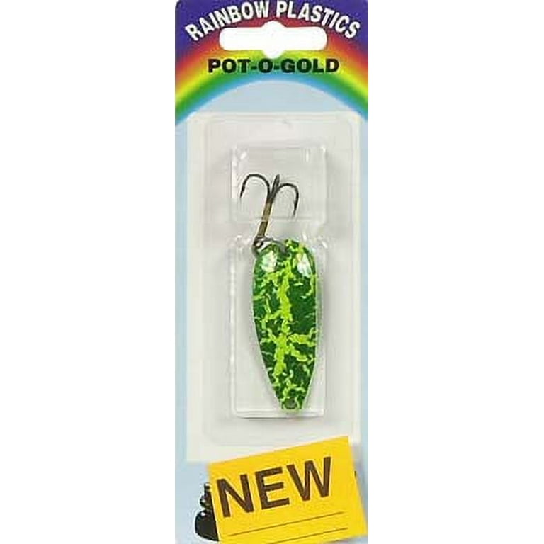 Double X Tackle Pot-o-gold Bass & Trout Spoon Fishing Lure, Frog/Nickel  Back, 1/2 oz., Fishing Spoons 
