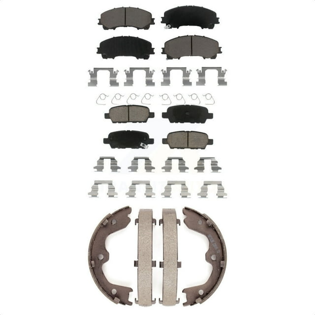 Transit Auto Front Rear Ceramic Brake Pads and Parking Shoes Kit for Car 2016-2017 INFINITI QX50 KCN-100005