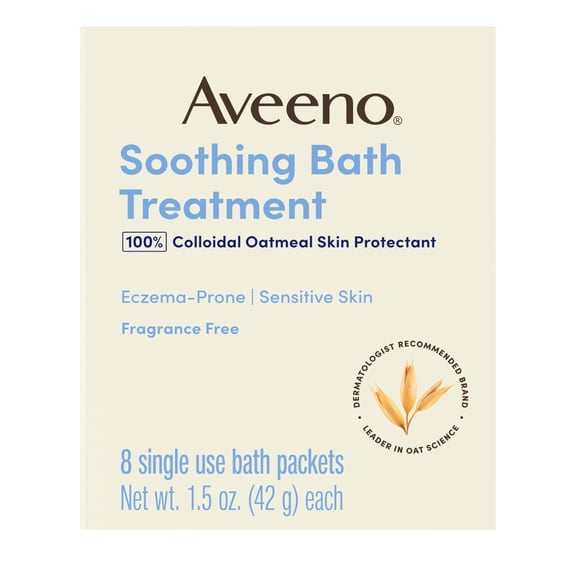 Aveeno Soothing Bath Treatment for Eczema, Colloidal Oatmeal, 8 Count