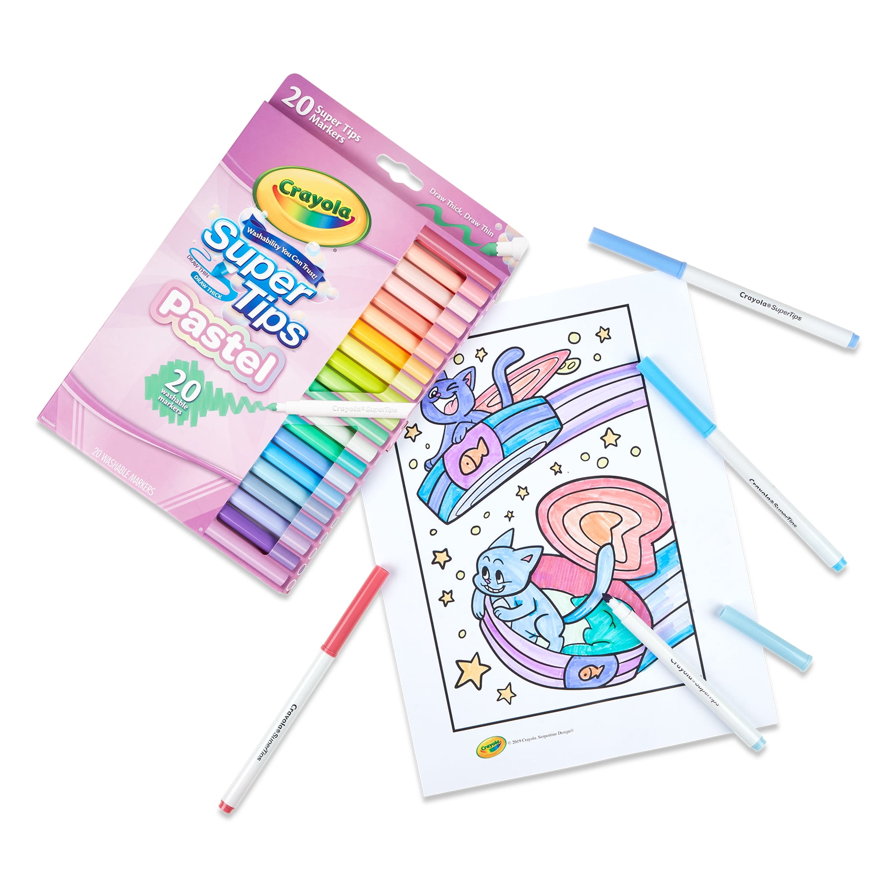 Crayola Supertip Markers, Pastel, 20 Per Pack, 6 Packs