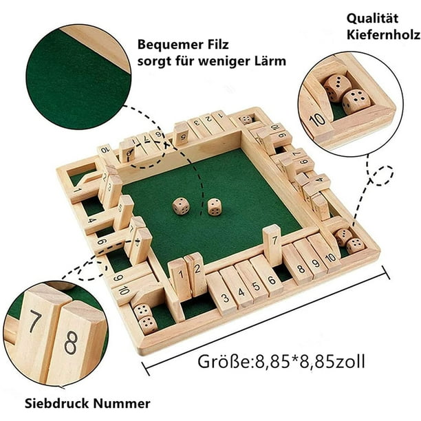 Buy Shut The Box Dice Game,2-4 Player Family Wooden Board Table Math Games  for Adults Online at Low Prices in India 