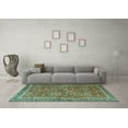 thumbnail image 3 of Ahgly Company Machine Washable Indoor Rectangle Persian Turquoise Blue Traditional Area Rugs, 2' x 4', 3 of 4