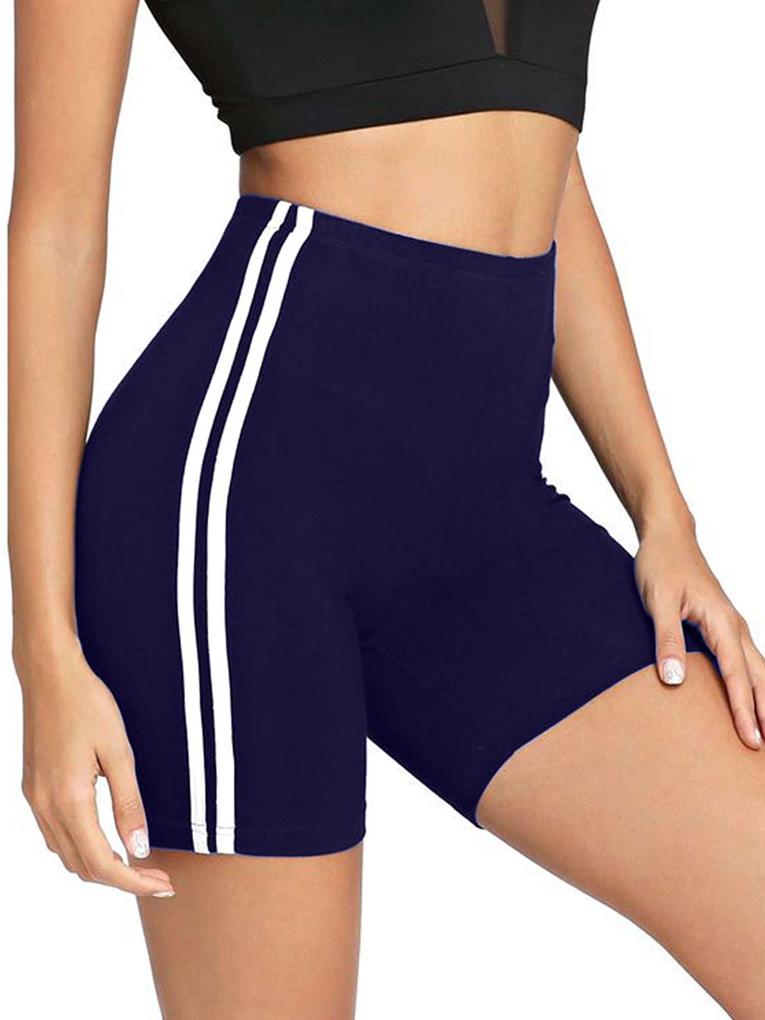 Workout Shorts for Womens Buff Lift Tummy Control High Waist V-Cross Yoga Shorts Tight Exercise Running Biker Pants 