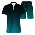 thumbnail image 3 of Linfrsh Mens Short Sets Two Piece Outfits Matching Shirts and Shorts Summer Casual Set Tracksuits(Navy,XL), 3 of 4