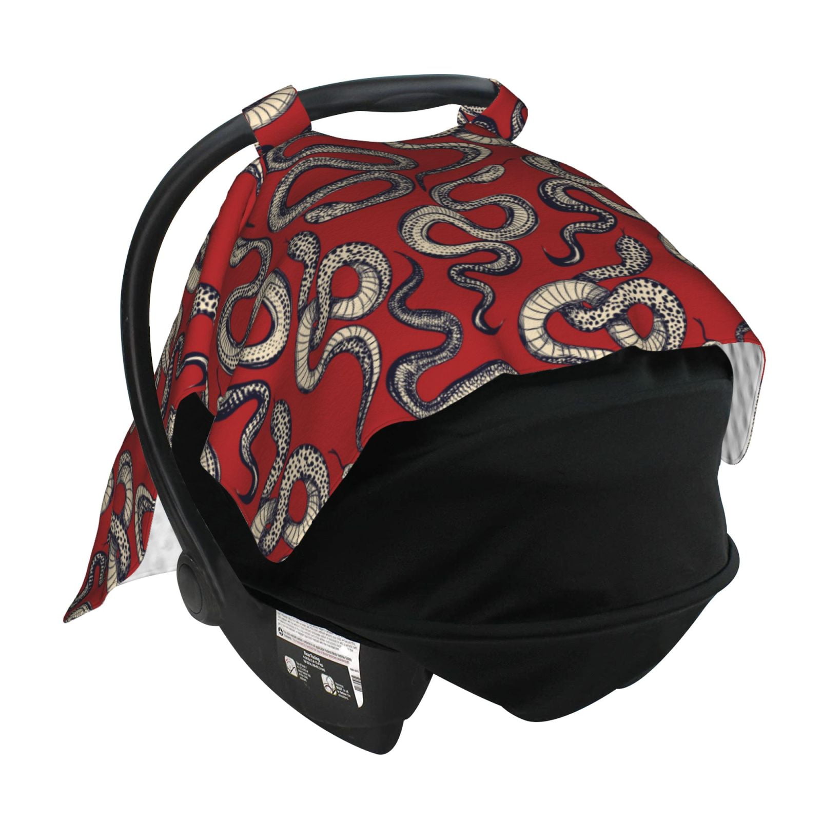 Car Seat Cover Baby - Minimalist Sketch Funny Snake Red Breathable Infant Car Seat Cover for Baby Carseat, Lightweight Comfort Baby Essentials Must Haves Newborn Stuff for Girl Boy