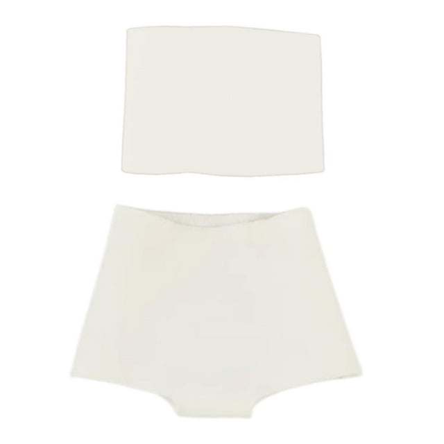 Ropa femenina a escala 1/6, moda casual, top y pantalones cortos a escala 1:6 Blanco
