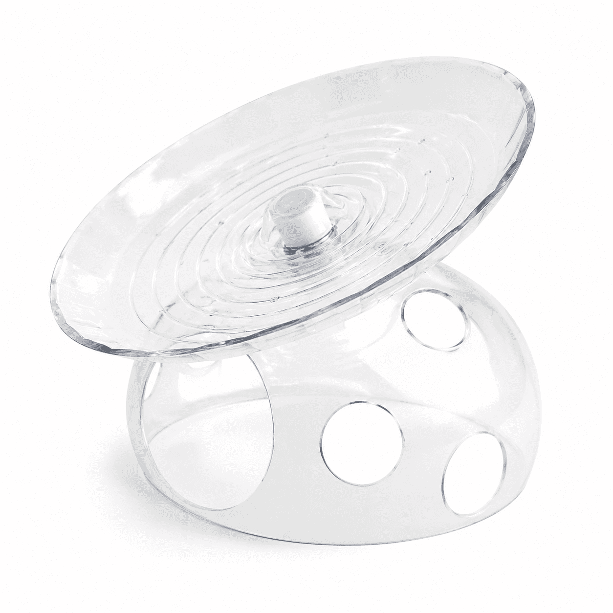 Transparent 7in Plastic Small Animal Exercise Flying Saucer Wheel for Hamsters and Mice