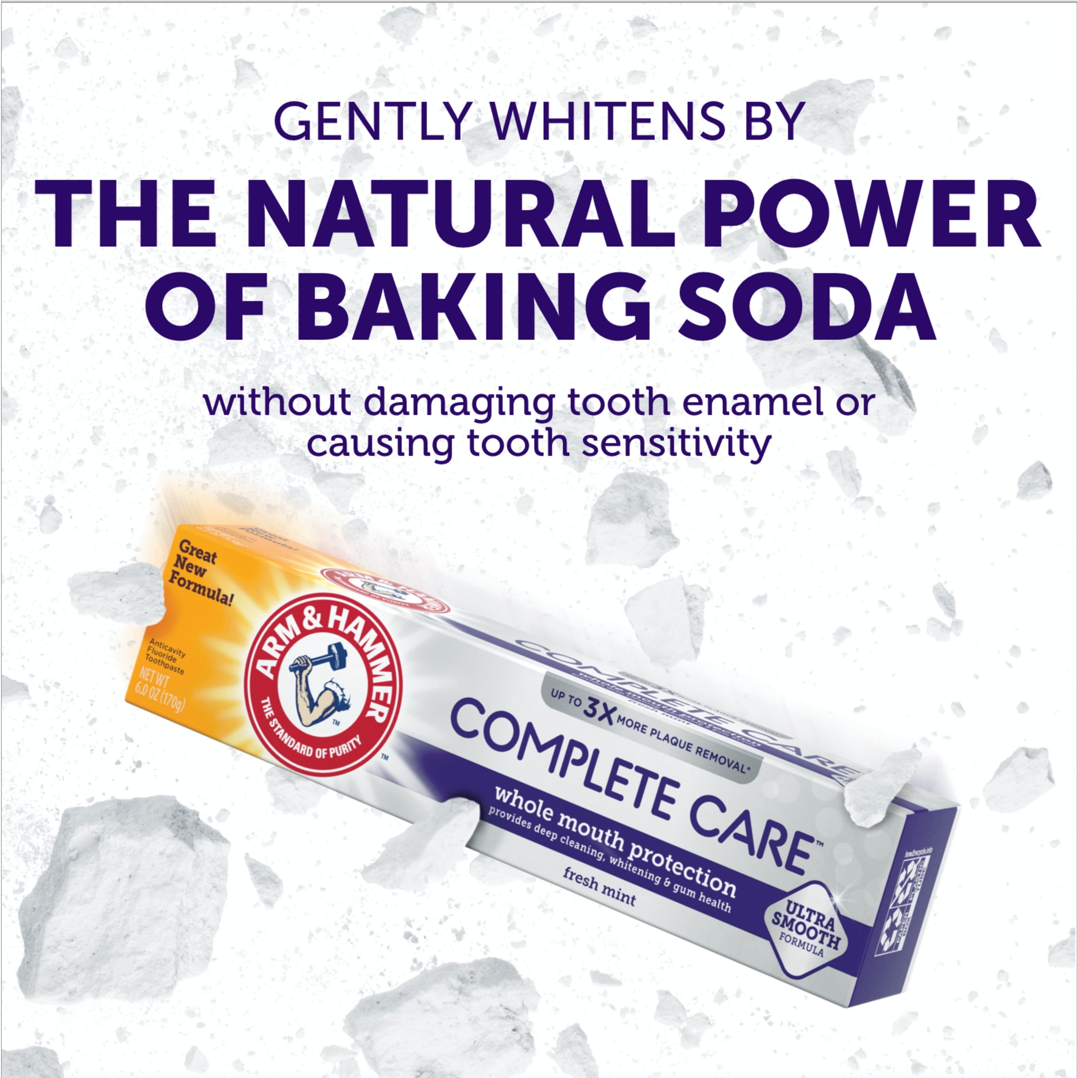 (12 pack) ARM & HAMMER Complete Care Toothpaste, Fresh Mint Flavor, Whole Mouth Protection, 6.0oz Tube