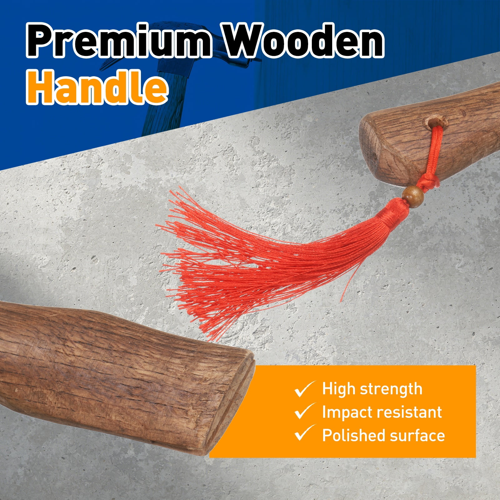 Uxcell 2pcs Wood Axe Handle Replacement 10.2" Universal Hickory Hatchet Handles with Wooden and Round Wedges for Camping Gardening Axe