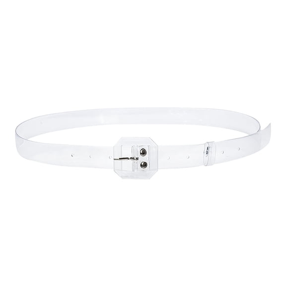 KDSJSXW Womens Belts For Pants Fashion Women Ladies Waist Belt Body Belt Wide Clear Candy Color Belt White Belt (White,One Size)