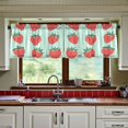 thumbnail image 3 of Yayeee Kitchen Curtains Tier Set of 2 Light Filtering 57"x24" Over Sink Window Panels, Red Strawberry, 3 of 7