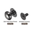 thumbnail image 3 of Unique Bargains 10mm Ball Head Stud Rivets Screw Back, 20Pack Round Head Button Nipple Rivet, Metallic Black, 3 of 7