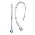 thumbnail image 2 of 14K White Gold Diamond & Blue Topaz Earrings (0.168Ct), 2 of 4