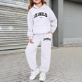 thumbnail image 2 of Gaexia School Uniform Boys' Tracksuits Sweatpants Hoodie Set Fall Outfits Regular Fit Hoodie Sets 2 Pieces Boys Sweatsuit Set,za10-White,140, 2 of 5