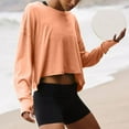 thumbnail image 7 of Oplxuo Open Back Workout Tops for Women Baggy Long Sleeve Athletic T-Shirt Backless Round Neck Gym Running Yoga Crop Tops, 7 of 7