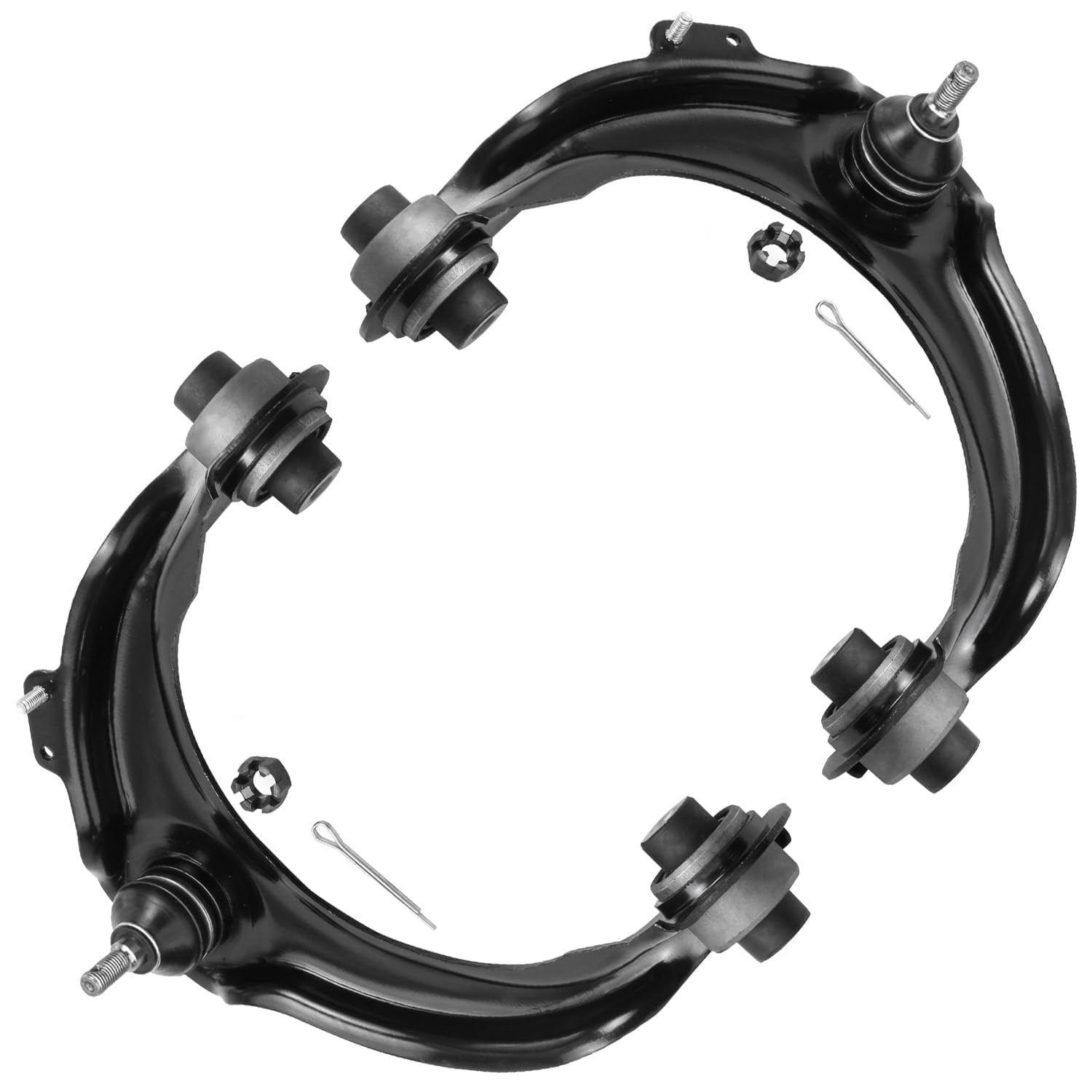 Detroit Axle - Front 14pc Suspension Kit for 2003-2007 Honda Accord 2004 2005 2006, 2 Lower Control Arms 2 Upper Control Arms w/ Ball Joints 2 Ball Joints 4 Tie Rods 2 Sway Bar Links 2 Boots