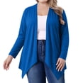 thumbnail image 6 of Plus Size Cardigans for Women Soft Long Sleeve Open Front Draped Cardigan Sweater Lightweight 1X-5X Fall Clothes (3XL, Blue), 6 of 8