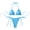 Blue #43, variant on Dresfit Color Block High Cut Two Piece Swimsuit - Sporty Scoop Neck Bikini Set for Women Blue L
