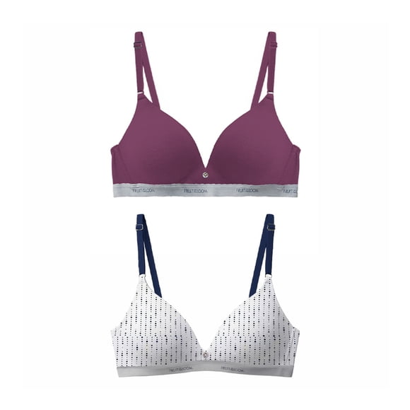 Brasier Fruit Of The Loom para Dama, sin Varilla Multicolor Talla 36B, 2 Piezas