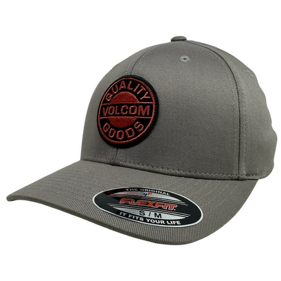 Volcom Men's Hat Since 91 Emrboidered Patch FlexFit Cap (Small/Medium, Pewter)