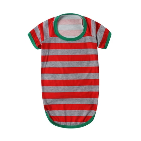 

Dewadbow Family Matching Christmas Pajamas Tops Stripe Pants Suit Sleepwear
