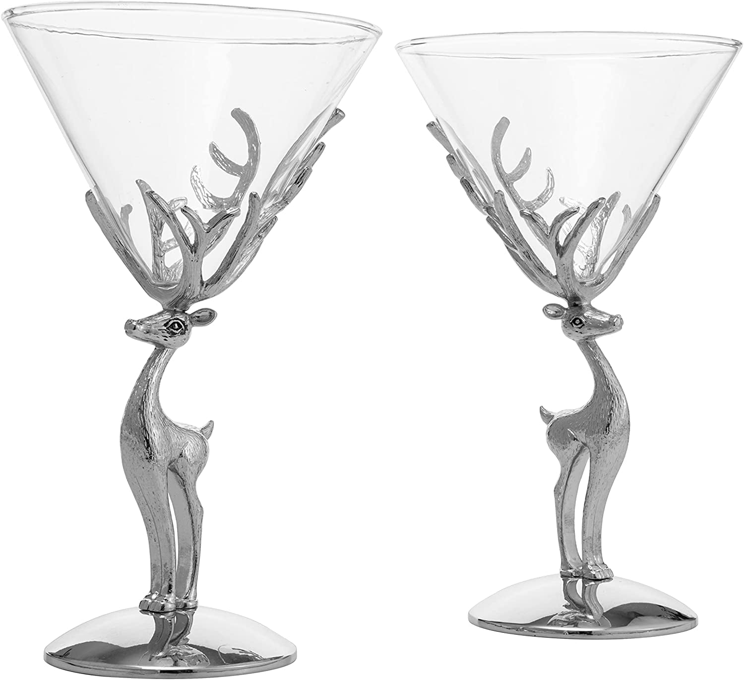 Iron Holder Deer Martini Glass - Black - Silver - 3 Colors from Apollo Box