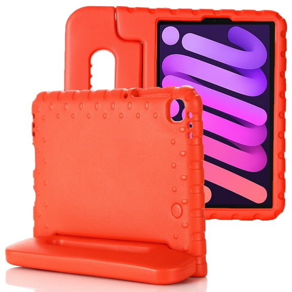 iPad 10.2 Case 9th Gen 2021/8th Gen 2020/7th Gen 2019, Kids Shockproof Lightweight Durable EVA Convertible Handle Stand Protective Cover, Red