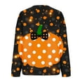 thumbnail image 4 of Odeerbi Halloween Pumpkin Witch Crewneck Sweatshirt for Women Vintage Retro Sweatshirts Printed Loose Fitting 2024 Long Sleeve Hoodless Sweatshirt Orange, 4 of 5