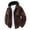 Coffee, variant on Men's Fuzzy Sherpa Coat Fleece Zip Up Hooded Jacket Coffee M