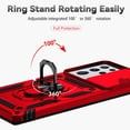 thumbnail image 6 of for Samsung Galaxy S21 Ultra Case with Camera Lens Cover HD Screen Protector, Military-Grade Drop Tested Magnetic Ring Holder Kickstand Protective Phone Case for Samsung Galaxy S21 Ultra 5G (Red), 6 of 17