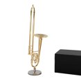 thumbnail image 6 of 12cm Miniature Pure Trombone Model with Support Mini Model with Box, 6 of 6