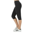 thumbnail image 4 of KOGMO Womens Premium Cotton Comfortable Stretch Capri Leggings 15in Inseam 3-Pack, 4 of 5