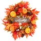 thumbnail image 1 of Corona de otoño de 20 pulgadas para puerta delantera, hojas de arce de otoño, calabaza, cono de pino, decoración de cosecha de Acción de Gracias, Halloween, casa de campo exterior de la, 1 of 3