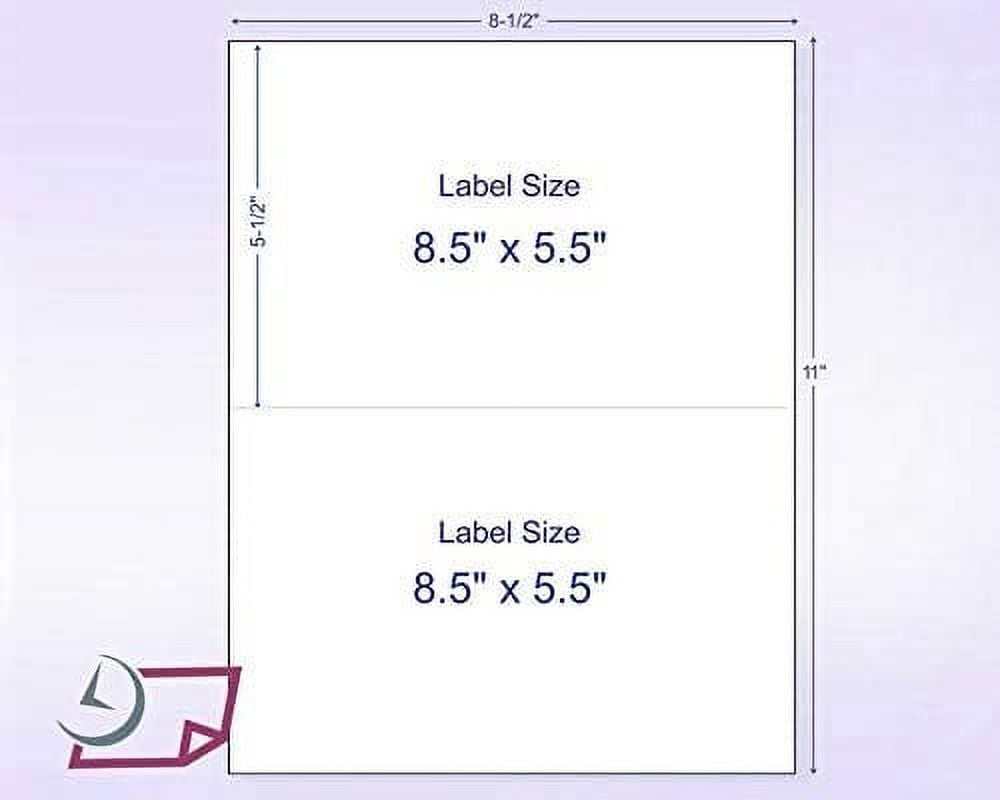 8-1/2 x 11" Neon Color High Light Fluorescent Labels for Laser & Inkjet Printer Green Fluorescent, 8-1/2" x 5-1/2" - 2 Per Page  200 Labels