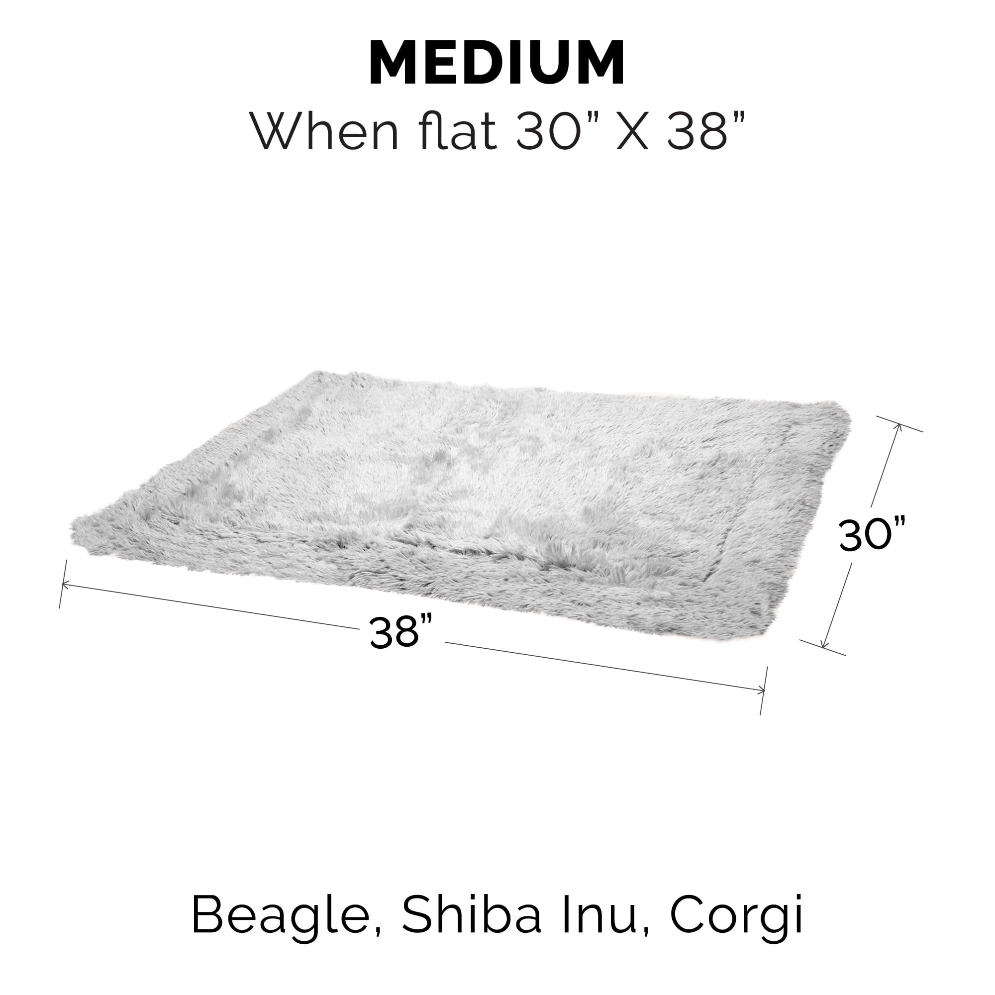 FurHaven Pet Products Long Faux Fur & Velvet Water-Repellent Pet Blanket for Dogs & Cats - Mist Gray, Medium