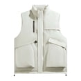 thumbnail image 2 of Handshe Men's Vest Jacket, Solid Color with Stand Collar, Warm Outdoor Photography Wear for Shooting and Daily Use, 2 of 9