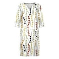 thumbnail image 5 of TJAZFJPA Robe à Carreaux Femmes Femmes Coton Lin Petit Col en V Rétro Robe à Manches Trois Quarts Robes en Soie pour Femmes Robe de Nuit, 5 of 5