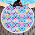 thumbnail image 1 of ddioayh Serviette de Plage Ronde Imprimée en Microfibre Châle Serviette de Plage Tapis de Plage, 1 of 5