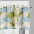 thumbnail image 5 of Ambesonne Geometric Valance & Curtain, Wavy Oval Shapes Stripes, 55"x24", Lime Green Blue Grey, 5 of 7
