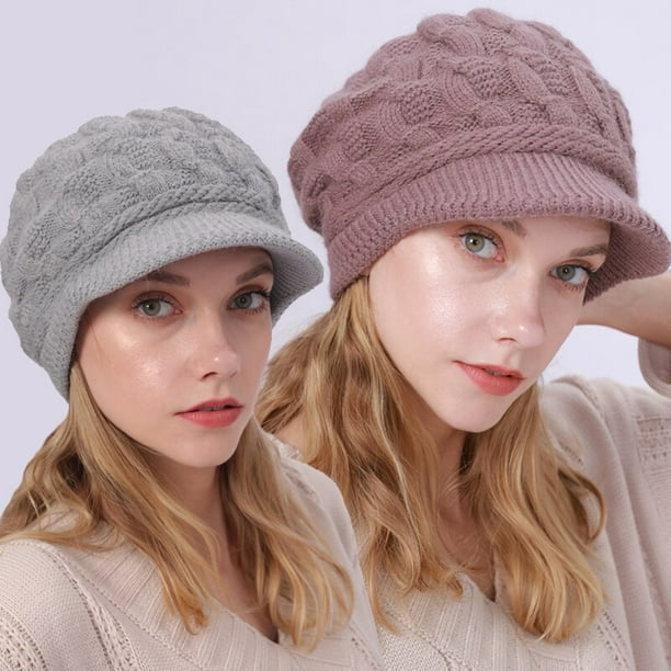 Bonnets d'hiver tricot garder au chaud bérets femmes chapeau